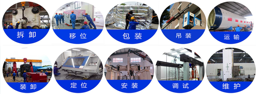 大型設(shè)備搬遷，設(shè)備吊裝，設(shè)備包裝，設(shè)備安裝，工廠搬遷